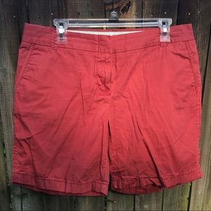 Red J. Crew Chino Shorts